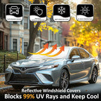 Windshield Sun Shades Custom Fit for Toyota Camry 2007-2017- Sunshade for Front Window Cover - Double Layer Heat Shield Sun Visor Cool Car Accessory