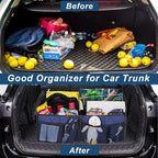 Car Trunk Organizer for SUV, Car Organizers and Storage with Reinforced Handles, Car Accessories for Women/Men 50L Waterproof Polyester Trunk Organizer(Medium, Dark Blue)