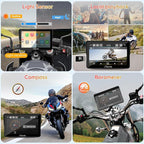 Carpuride W702B PRO Motorcycle Carplay Screen for BMW R1200GS R1250GS S1000XR Motorcycle, 7 inch Waterproof Touchscreen, Portable Carplay/Android Auto GPS Navigation for Motorbike, Dual Bluetooth