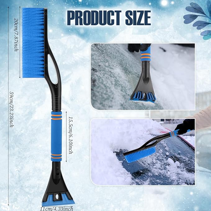 Snow Brush and Ice Scrapers for Car Windshield Detachable Window Snow Scrapers and Brush with Ergonomic Foam Grip Ice Removal Tool for Cars, Trucks, Suvs(Blue)