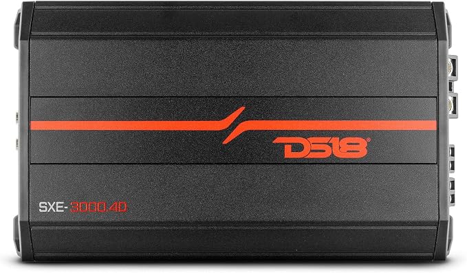 SXE-3000.4D/BK Car Amplifier Stereo Full-Range Class D 4-Channel 200x4 RMS @4 OHM 3000 Watts - Powerful and Compact Amp for Speakers in Car Audio System