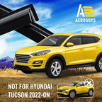 Extra Durable Window Deflectors Tape-On Window Visors Rain Guards Fit for Hyundai Tucson 2016-2021, Sun Visors, Wind Vent for Shades, Exterior Car Accessories - 6pcs. AG0296