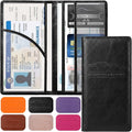 Premium Car Registration & Insurance Card Holder with Magnetic Shut, Vehicle Glove Box Car Organizer - For Documents, Cards, License (Cowhide Black)