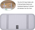Car CD Case Holder, Vehicle Sun Visor Organizer for Cars with 12 DVD Storage Sleeves, 1 Mesh Pocket, 1 Pen Holder and Elastic Strap, Gray