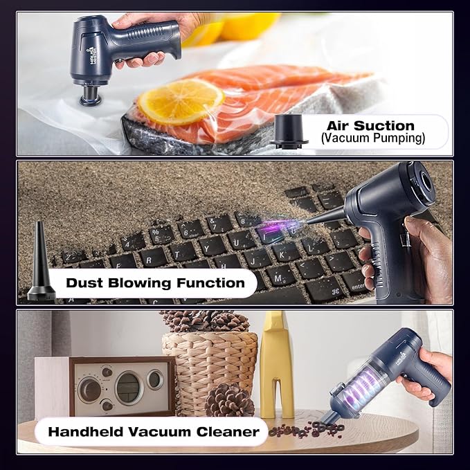Airflex Pro Car Vacuum Portable Cordless, 20000PA Handheld Vacuum Cleaner,Mini Vacuum Cleaner w/Type-C Fast Charge for Car, Home & Outdoor(Navy Blue)