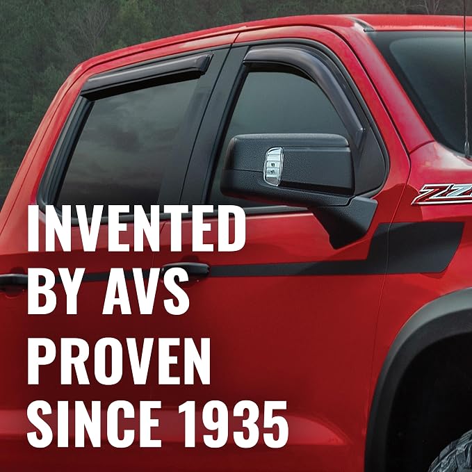 Auto Ventshade [AVS] Ventvisor / Rain Guards | Outside Mount | Smoke, 4 pc | 94155 | Fits 2009 - 2014 Ford F-150 SuperCrew, 2010 - 2014 SVT Raptor SuperCrew