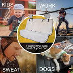 Back Seat Cover for Car Trucks Van SUV Jeep,Waterproof Rear Bench Towel Seat Covers for Dogs and Kids,Automotive Backseat Protector (Off-White)