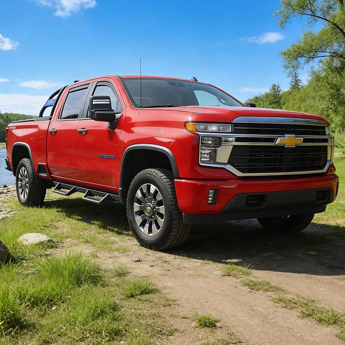 2020-2026 Smoke in-Channel Rain Guards Window Visors Compatible with Chevy Silverado/GMC Sierra 2500HD 3500HD Crew Cab, Window Deflectors Vent Deflector Sun Shade Pickup Truck Accessories
