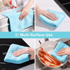 Microfiber Cleaning Cloths Cyan, 11.8" x 11.8" Kitchen Towels – Reusable Cleaning Rags, Lint-Free, Super Absorbent Cleaning Cloths for Kitchen, Car, and Household Cleaning