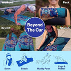 2 Pack Car Seat Towel Covers, Sweat-Proof Microfiber Seat Protectors for Gym, Running, Beach & Workout, Breathable Quick-Dry, Machine Washable, Underwater Sea Turtle Print, Universal Fit