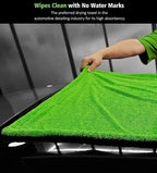 Agile Giant' Car Drying Towel, 28x36 Inch Quick Car Wash Drying Towels, 1400 GSM Super Absorbent, Double Sided Microfiber Towels for Cars Effortless & Scratch-Free Detailing, Green