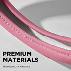 Steering Wheel Cover, Sparkly Crystal Bling Glitter with Pink Leather, Universal Fit 14.5"-15.5" Car Steering Wheels for Girls & Women, Breathable Anti-Slip Steering Wheels Cover