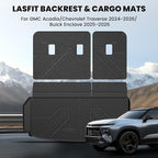 Trunk Mat with Backrest Mat for Chevrolet Chevy Traverse 2024-2026 & GMC Acadia 2024-2026 & Buick Enclave 2025-2026, All Weather TPE Custom Fit Cargo Mat Trunk Liner with Backrest Mat, Black
