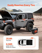 Dual-Cylinder Heavy Duty Air Compressor, 10.6CFM Auto-Stop Portable Tire Inflator, 12V 150PSI Offroad Air Pump with LCD Digital Display & Adapters for Truck Car SUV 4 x 4 Vehicle RV