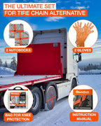for Commercial Vehicles and Trucks AL64, Snow Socks for Tires, Pack of 2