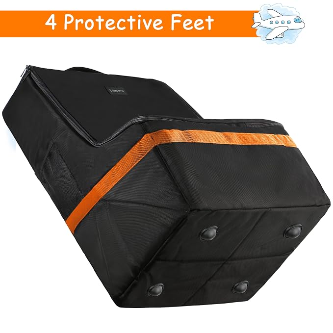 Car Seat Travel Bag, Padded Car Seats Backpack for Air Travel, Heavy Duty Gate Check Carseat Travel Bag for Airplane, Airport Gate Check Bag (Orange)