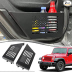 Z8 Metal Rear Door Storage Pockets Compatible with 2018-2024 Jeep Wrangler JL 4XE JLU Rubicon Sport Sahara Gladiator JT Door Side Insert Organizer Storage Box Accessories