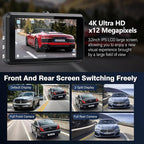 SHRINLUCK 2K Dual Dash Camera for Cars, Free 64G SD Card, FHD 2K+1080P Dash Cam Front and Rear,3.2'' IPS Screen,176° Wide Angle Dashcam,24H Parking Monitor,G-Sensor,Loop Recording,Night Vision,WDR