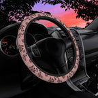 Pink Butterfly Leopard Print Steering Wheel Cover for Women Men Neoprene Breathable Wheel Cover Protector Anti-Slip Car Accessories Universal 15 Inch Fit for Cars Trucks Vehicles