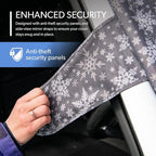 Plus | Winter Windshield Cover for Ice and Snow, Standard Size (Snowflake) - Built-in Security Panels, Wiper Blade Coverage + Mirror Covers - Fits Standard Size Cars, 59 x 41 Inches