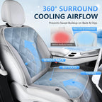 Upgraded Cooling Car Seat Cover, 12V-24V Ventilated Car Seat Cushion, 3-Speed Adjustable Cooling Car Seat Cushion, Breathable Mesh & Leather Cooling Seat Pad Universal Fit Car SUV Truck Van-Gray