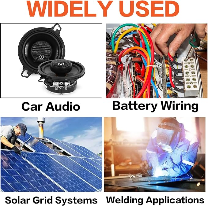 4 Gauge Wire(25ft Each - Red/Black) Copper Clad Aluminum CCA Automotive Wire with 50ft 1/2" Cable Sleeve - Ideal for Car Audio, Solar, Auto, RV, Marine Power & Ground Cables