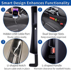 2 Packs Car Seat Gap Filler Organizer, Dual Slot Car Seat Gap Organizer, Gap Filler for Car, SUV, Trunk, Sedan Side Seat Gap Between Seat and Console, Car Seat Gap Plug with Storage Slot (Black)