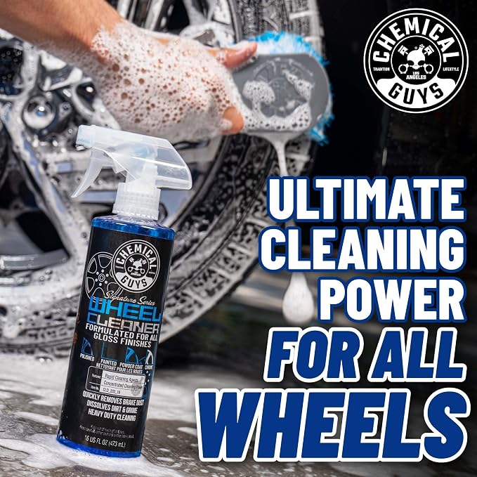 Wheel Cleaner Spray Signature Series - Safe for Gloss Finishes, Chrome, Painted, Powder-Coated, and Clear-Coated Wheels - Removes Brake Dust and Road Grime - 16 oz