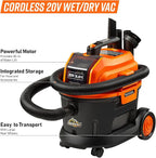 2.5 Gallon Max 20V Cordless Wet/Dry Shop Vacuum – DAA202W 0901 | Cordless Convenience, Powerful Wet/Dry Cleanup, Built for Auto Detailing, Portable Everyday Cleaning, Grab-and-Go Design