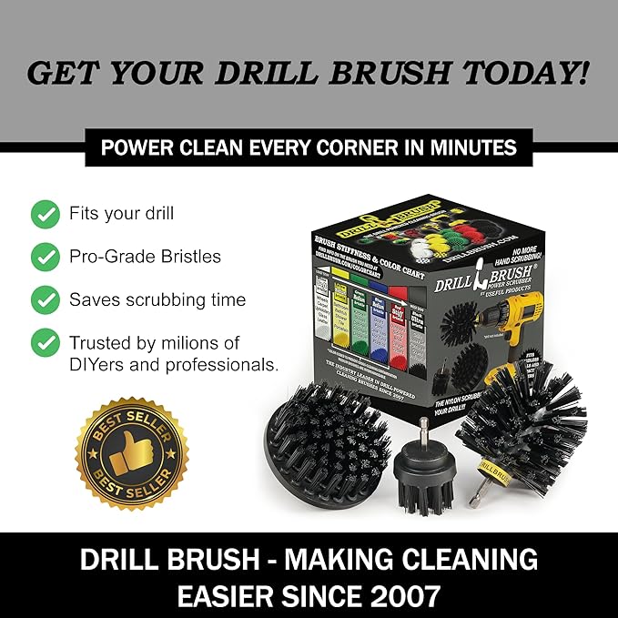 Cleaning Accessories Industrial Brushes - Baked on Food, Electric Smoker, Attachments for Stain and Rust Remover - BBQ Cleaning Kit Water Calcium Mineral | Electric Grill Brush for Drill