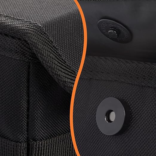 Car Trash Can - Collapsible, Leakproof Garbage Bin with 20 Trash Bags and Adjustable Strap - Car & Truck Accessories for Men and Women - Black, Large