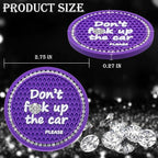2PCS Bling Crystal Rhinestone Cup Holder Coaster – 2.75 Inch Anti-Slip Auto Insert Cup Coaster – Sparkling Interior Decor Accessories for Cars & Vehicles (Purple & White)