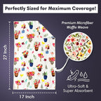 crae. Double Sided Microfiber Hand Towels, 17x27 Inches Waffle Design Kitchen Towels Set, Durable & Soft Fast Drying Hand Wash Cloth, Everyday Use Dishcloth at Home (Petal Lane/Posey)