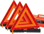Warning Triangles, Safety Triangles DOT Approved, Plastic, 3 Pack, Reflective Triangles with Heavy Base, FMVSS 571.125 &Carrying Case Included