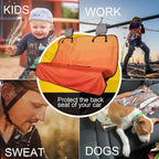 Back Seat Cover for Car Trucks Van SUV Jeep,Waterproof Rear Bench Towel Seat Covers for Dogs and Kids,Automotive Backseat Protector (Orange)