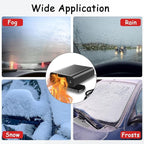 12V Portable Fast Heating Car Defroster and Defogger, 150W Car Heater for Windshield, 360° Heater Plug into Cigarette Lighter for Cars, SUVs, RVs