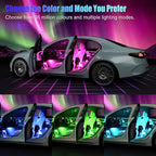 Car LED Lights Interior, RGB Interior Car Lights with App Control and Music Sync, USB Under Dash LED Lights for Jeeps Trucks SUVs, DC 5V