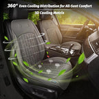 Cooling Car Seat Cover with 2 Turbo Fans – 12V-24V Ventilated Car Seat Cushion, Breathable Car Seat Cooling Pad for Sweaty Back, Universal Fit Cooling Seat Covers for Cars SUV Truck Grey