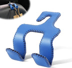 Upgraded Superior Leather Car Seat Back Headrest Hook, 2 in 1 Auto Seat Hook Hangers Holder Organization Interior Accessories for Purses Coats Umbrellas Grocery Bags Handbag (Blue)