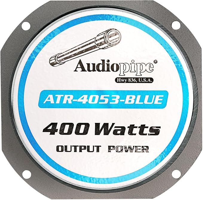 Heavy Duty Super Tweeter (ATR-4053-BLUE), 400 Watts, Die Cast Aluminum Frame, Candy Blue, Diamond Chrome Cutting Fnish, 1.5” Kapton Voice Coil, 4-8 Ohms