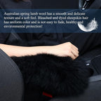 Furry Armrest Cover Auto Center Console Cover Car Soft Console Pad, Real Sheepskin Wool Soft Fluffy Auto Center Armrest Pad for Most Car Decoration Protector(Black)