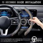 2pcs Car Steering Wheel Cover,Anti-Skid Carbon Fiber Steering Wheel Protector for Men Women,Multiple Color Options,Universal for Most Car Interiors Accessories (Bright Silver)