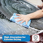 Microfiber Cleaning Cloth, Shop Towels Bulk, 24 Pack Blue Microfiber Towels for Cars, All-Purpose Absorbent Cleaning Rags, Dust Cloth for Automotive, Mechanic, Garage, Bar, 12 x 11 inch