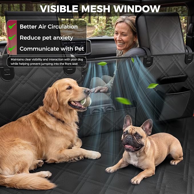 for Jeep Hard Bottom Back Seat Extender for Dogs: for Jeep Wrangler JK JL 2011-2026 & Gladiator JT 2020-2026 4-Door Waterproof 420 lbs Dog Car Seat Cover Dog Hammock W/Door & Seat Protection