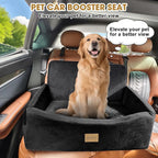 Dog Car Seat for Large Medium Sized Dogs Under 55 lbs, Dog Booster Seat for 2 Small Dogs with Detachable Washable Cover, Memory Foam Pet Car Seat with 2 Safety Belts and Storage Pockets