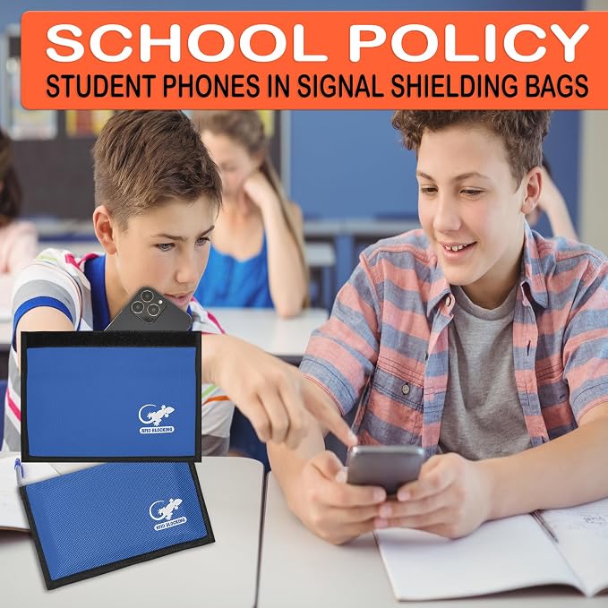 Faraday Bag for Phones, Key Fobs & RFID Cards – Shielding Privacy Pouch for Personal Device Storage, Travel-Friendly RFID Blocking Sleeve Accessory - LIGHT BLUE