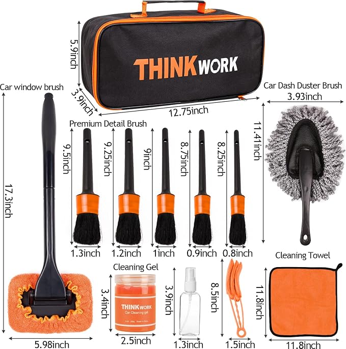 Windshield Cleaner Tool, Car Detailing Kit Interior, Car Cleaning Kit Interior and Exterior Detail Brush, Auto Supplies & Accessories for Men Women