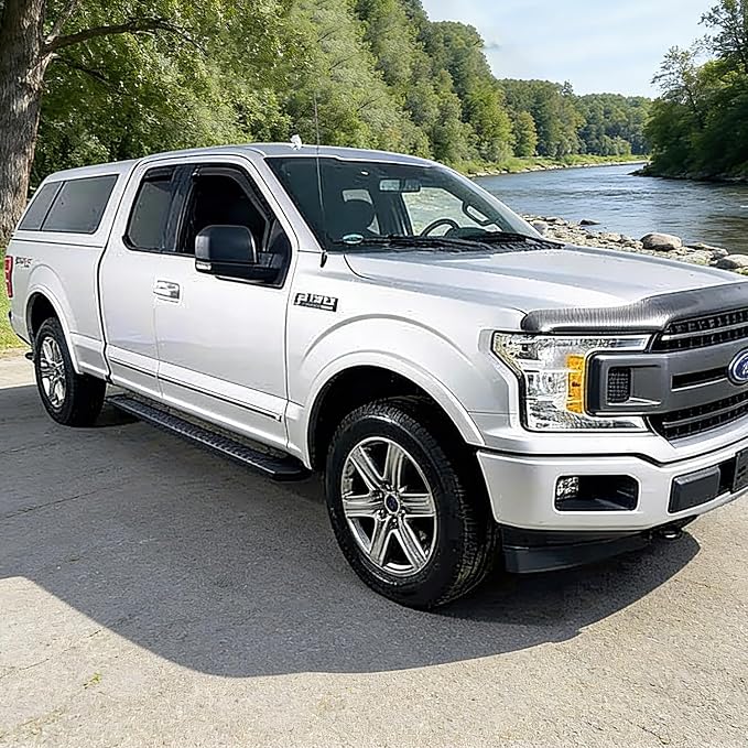 in-Channel Window Visors Vent Deflectors Rain Guards for Truck 2015-2020 Ford F-150 Extended/SuperCab, 2017-2022 F-250 F-350 Super Duty, Wind Deflector Sun Shade Car Accessories for F150 Dark Smoke