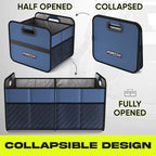 Car Trunk Organizer, Collapsible Two Compartment Organizer, Foldable SUV & Truck Storage for Car Accessories for Women Men, Non Slip Bottom, Sturdy Side Walls, Strong Handles, 45L