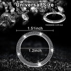 2 PCS Crystal Double Rhinestone Car Engine Start Stop Decoration Ring, Bling Car Interior Accessories for Women, Push to Start Button Cover Sticker, Automotive Decals, Glossy Black